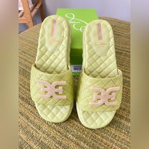 Sam Edelman Womens Karinda Leather Slip On Slide Sandals Size 7